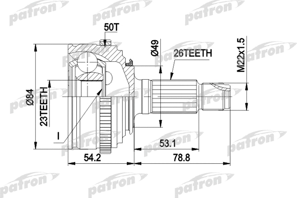 Jeu de joints, arbre de transmission PATRON PCV1220