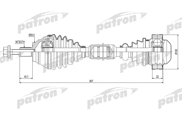 Arbre de transmission PATRON PDS0416
