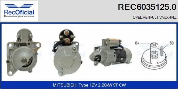 Démarreur RECOFICIAL REC6035125.0