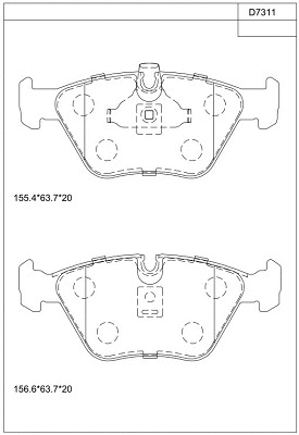 Kit de plaquettes de frein, frein à disque ASIMCO KD7311