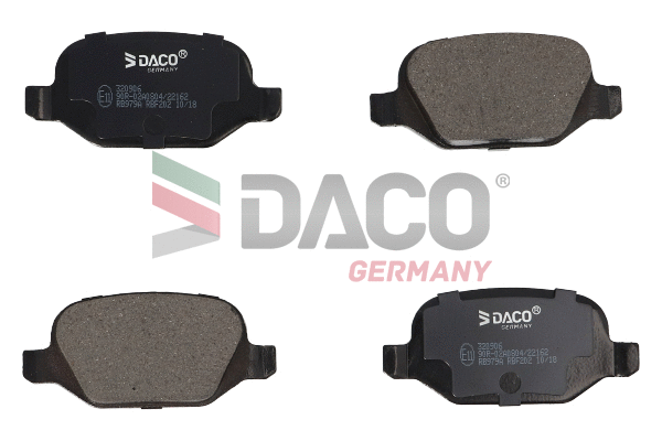 Kit de plaquettes de frein, frein à disque DACO Germany 320906