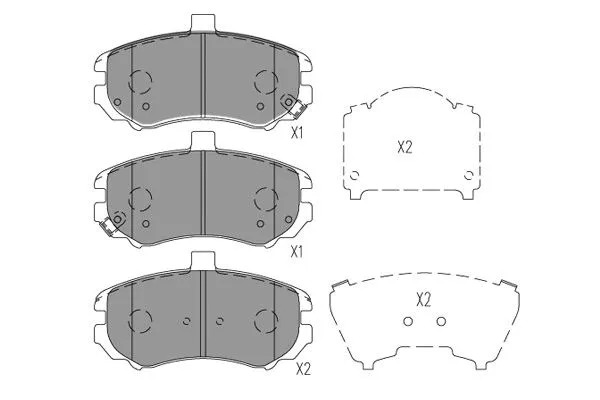 Kit de plaquettes de frein, frein à disque KAVO PARTS KBP-3038
