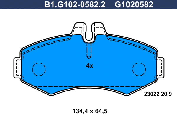 Kit de plaquettes de frein, frein à disque GALFER B1.G102-0582.2