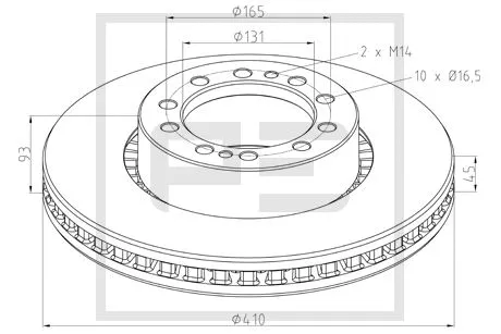 Disque de frein PE Automotive 146.212-00A