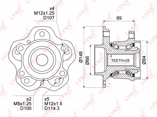 Kit de roulements de roue LYNXAUTO WH-1515