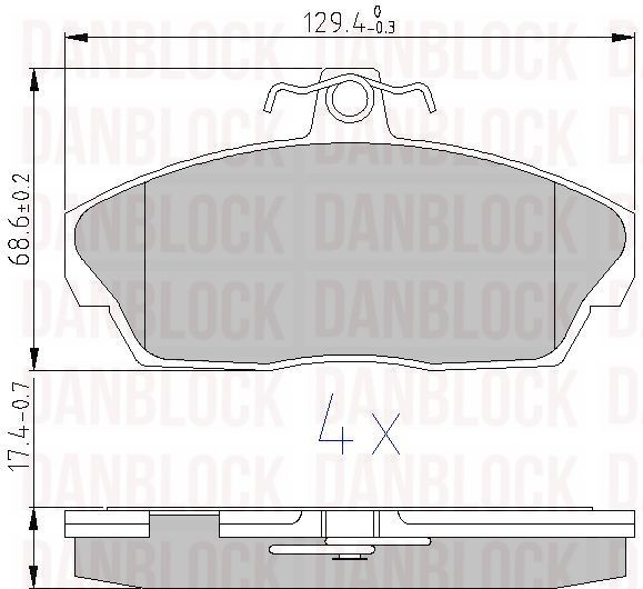 Kit de plaquettes de frein, frein à disque DANBLOCK DB 510340