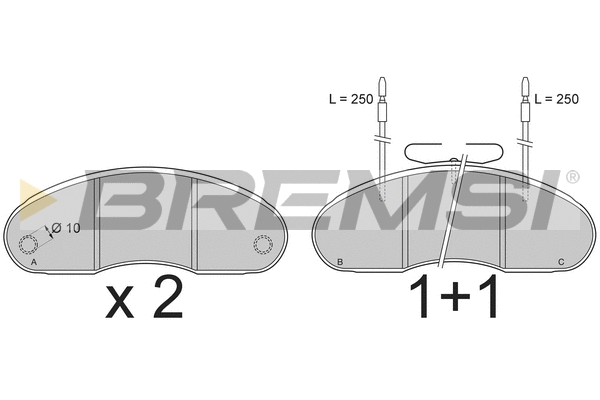 Kit de plaquettes de frein, frein à disque BREMSI BP7243