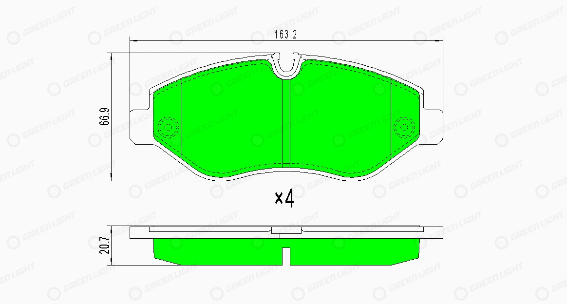 Kit de plaquettes de frein, frein à disque Automotive Adriado GLBP0064