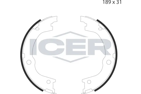 Jeu de mâchoires de frein, frein de stationnement ICER 79PB4053 C