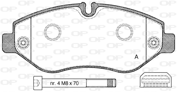 Kit de plaquettes de frein, frein à disque OPEN PARTS BPA1245.10