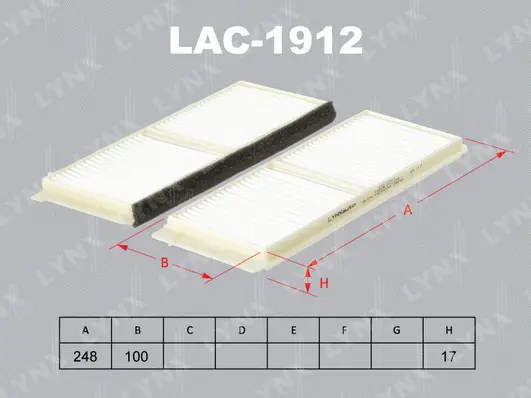 Filtre, air de l'habitacle LYNXAUTO LAC-1912
