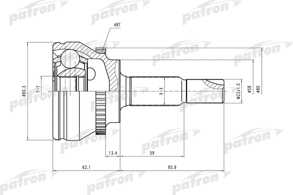 Jeu de joints, arbre de transmission PATRON PCV1544