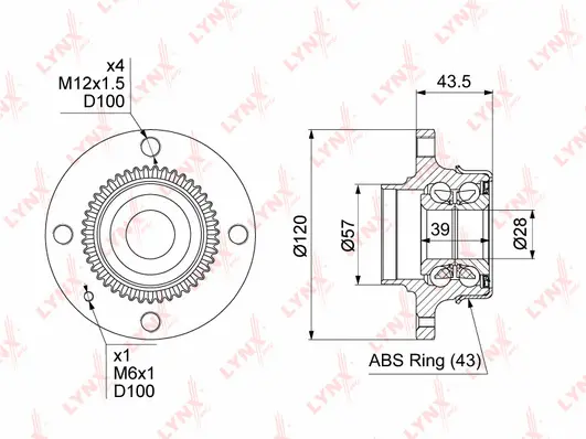 Kit de roulements de roue LYNXAUTO WH-1148