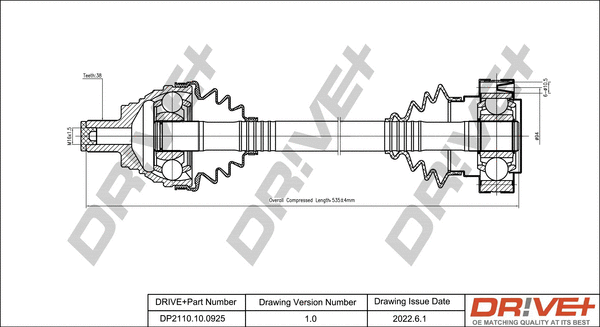 Arbre de transmission Dr!ve+ DP2110.10.0925