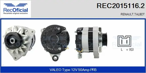 Alternateur RECOFICIAL REC2015116.2