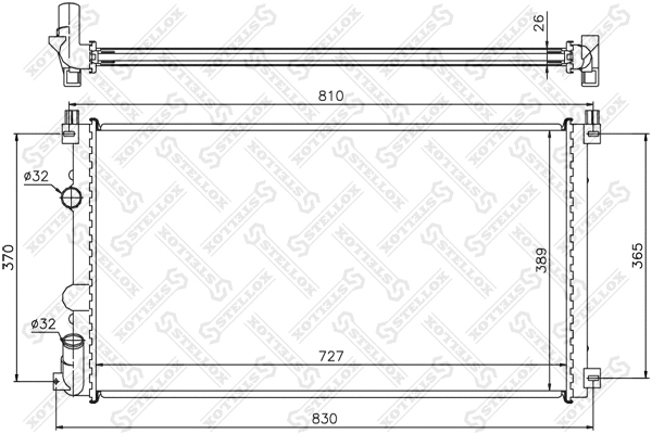 Radiateur, refroidissement du moteur STELLOX 10-26182-SX