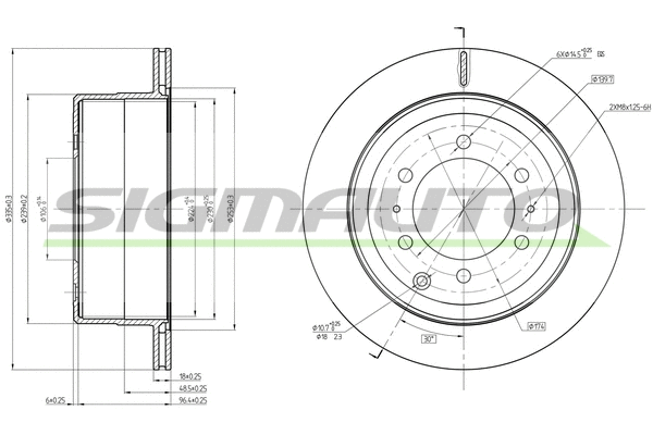 Disque de frein SIGMAUTO DBC212V