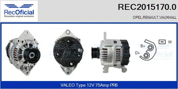 Alternateur RECOFICIAL REC2015170.0