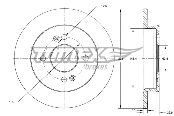 Disque de frein TOMEX Brakes TX 73-37