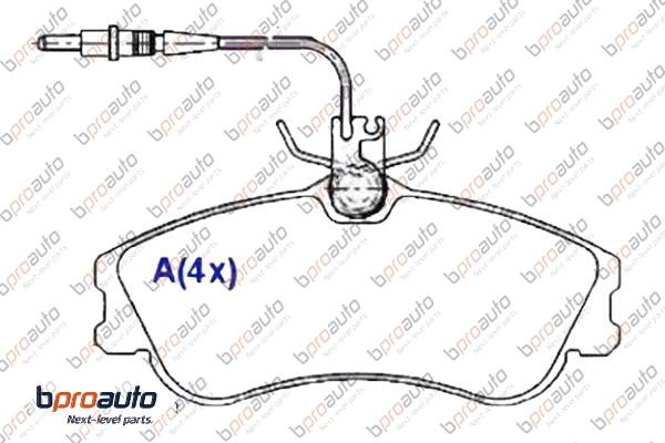 Kit de plaquettes de frein, frein à disque BPROAUTO 1BP30880AA