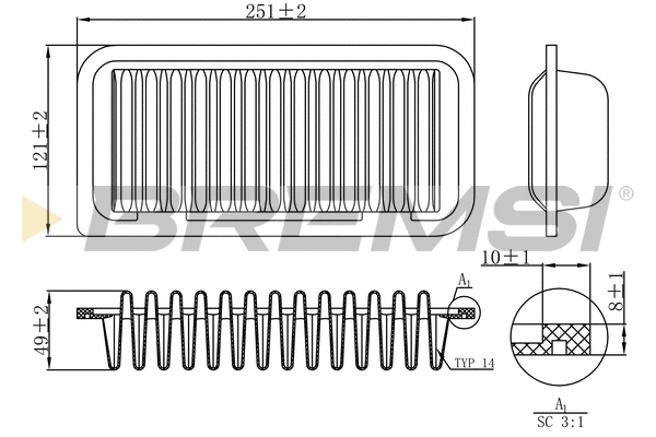 Filtre à air BREMSI FA1147