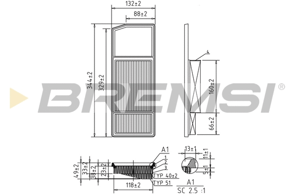 Filtre à air BREMSI FA0207