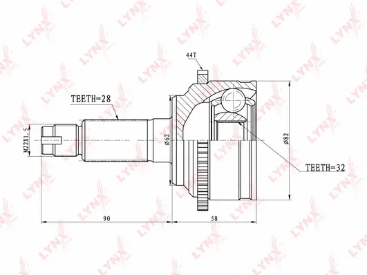 Jeu de joints, arbre de transmission LYNXAUTO CO-5101A