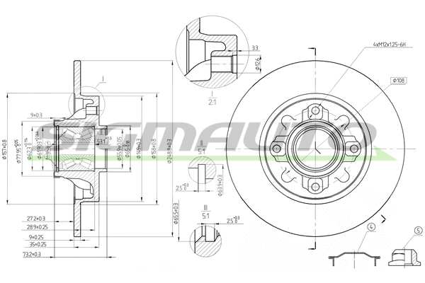 Disque de frein SIGMAUTO DBB695S