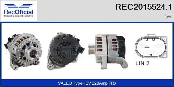Alternateur RECOFICIAL REC2015524.1