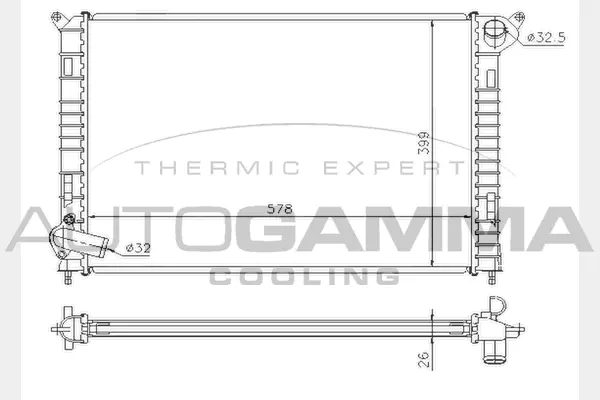 Radiateur, refroidissement du moteur AUTOGAMMA 104289