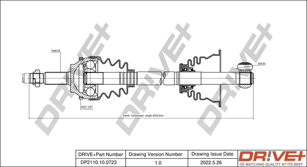 Arbre de transmission Dr!ve+ DP2110.10.0723