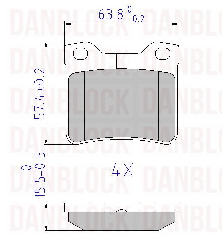 Kit de plaquettes de frein, frein à disque DANBLOCK DB 510297