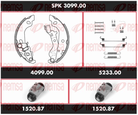 Kit de freins, freins à tambours REMSA SPK 3099.00