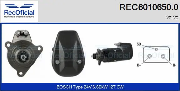 Démarreur RECOFICIAL REC6010650.0