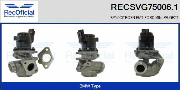 Vanne EGR RECOFICIAL RECSVG75006.1