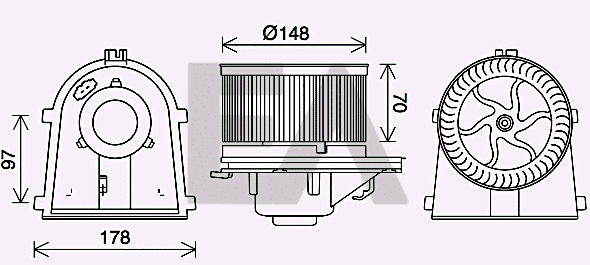 Moteur électrique, pulseur d'air habitacle EACLIMA 42A77014