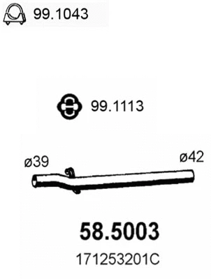 Tuyau d'échappement ASSO 58.5003