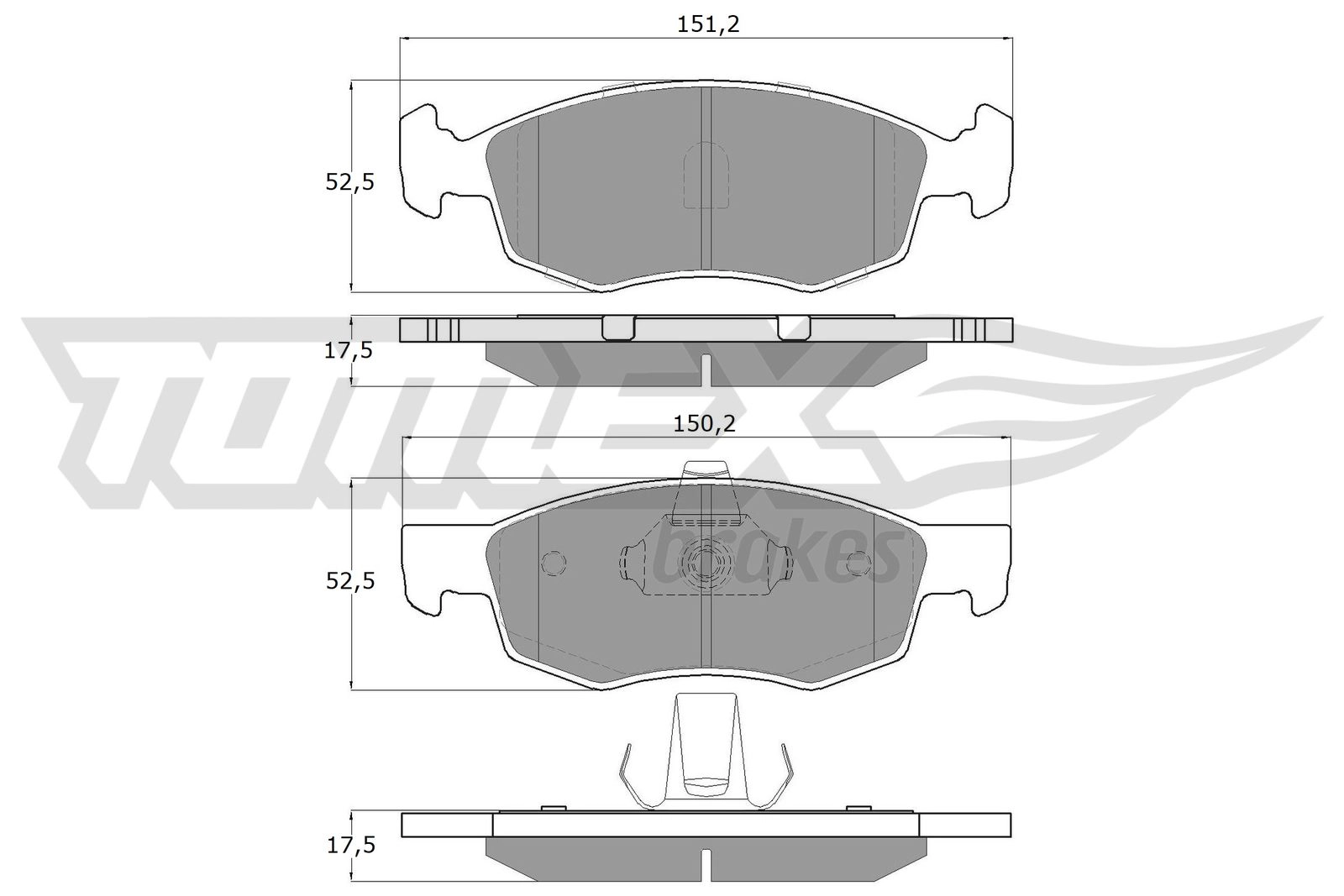 Kit de plaquettes de frein, frein à disque TOMEX Brakes TX 16-61