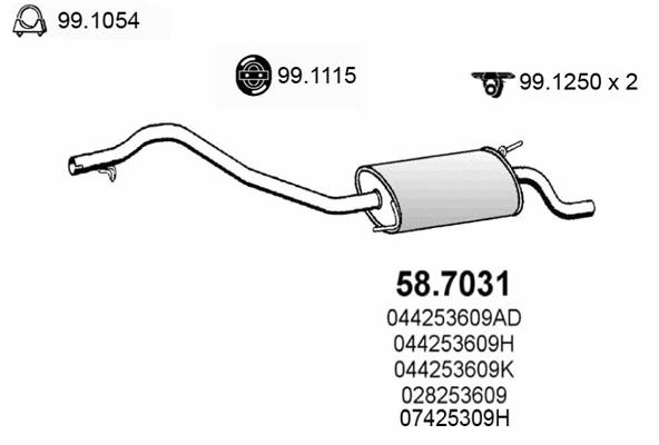 Silencieux arrière ASSO 58.7031