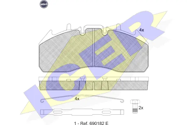 Kit de plaquettes de frein, frein à disque ICER 151831 G