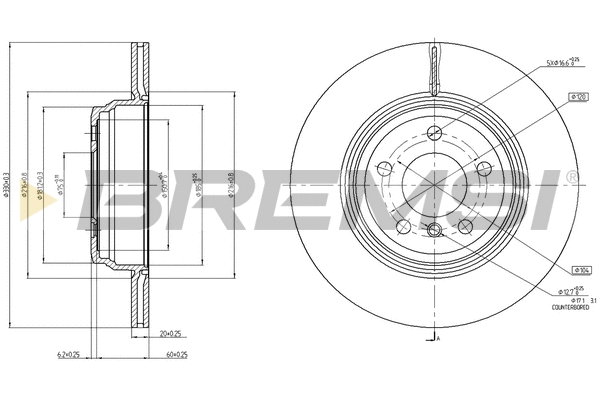 Disque de frein BREMSI CD8404V