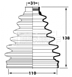 Jeu de joints-soufflets, arbre de commande BORG & BECK BCB6057