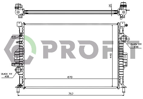 Radiateur, refroidissement du moteur PROFIT PR 2567N3