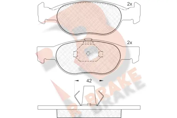 Kit de plaquettes de frein, frein à disque R BRAKE RB1348