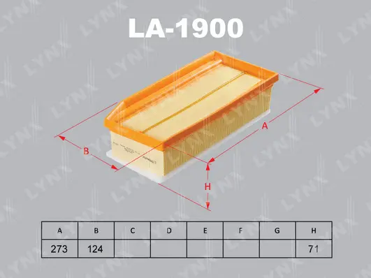 Filtre à air LYNXAUTO LA-1900
