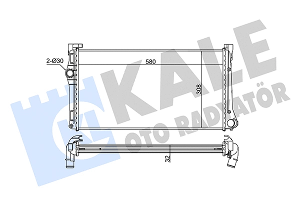 Radiateur, refroidissement du moteur KALE OTO RADYATÖR 351265