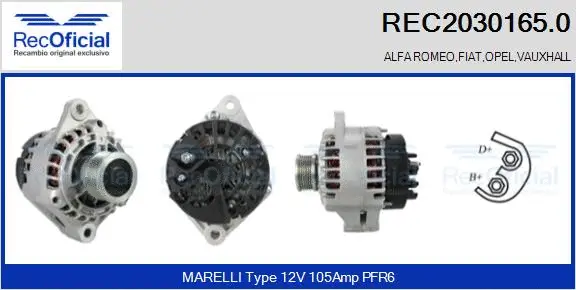 Alternateur RECOFICIAL REC2030165.0