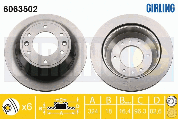 Disque de frein GIRLING 6063502