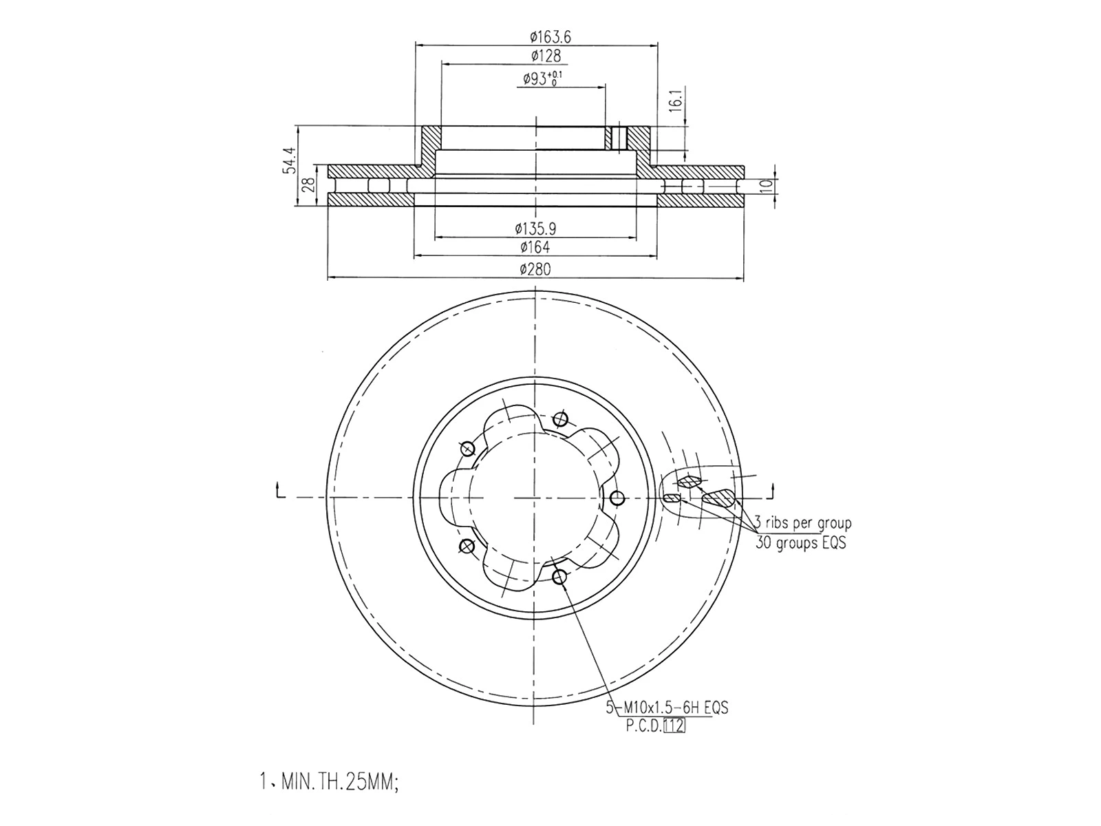 Disque de frein A.Z. Meisterteile AZMT-44-024-1278