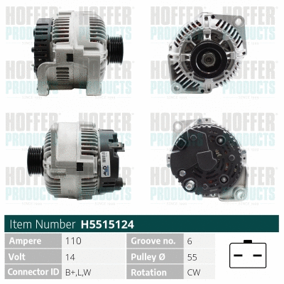 Alternateur HOFFER H5515124